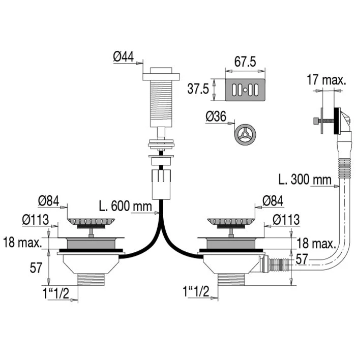 Bonde à Panier Automatique 2 Cuves - Valentin – Image 2