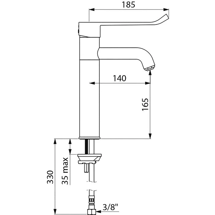Mitigeur Monotrou Avec Bec Fixe - Delabie - 165 X 140 Mm – Image 4